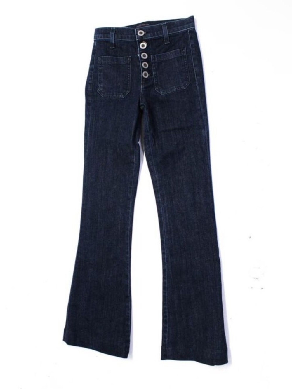 Ramy Brook Womens Cotton 4 Pocket Button Fly Mid-Rise Flare Jeans Navy Size 23